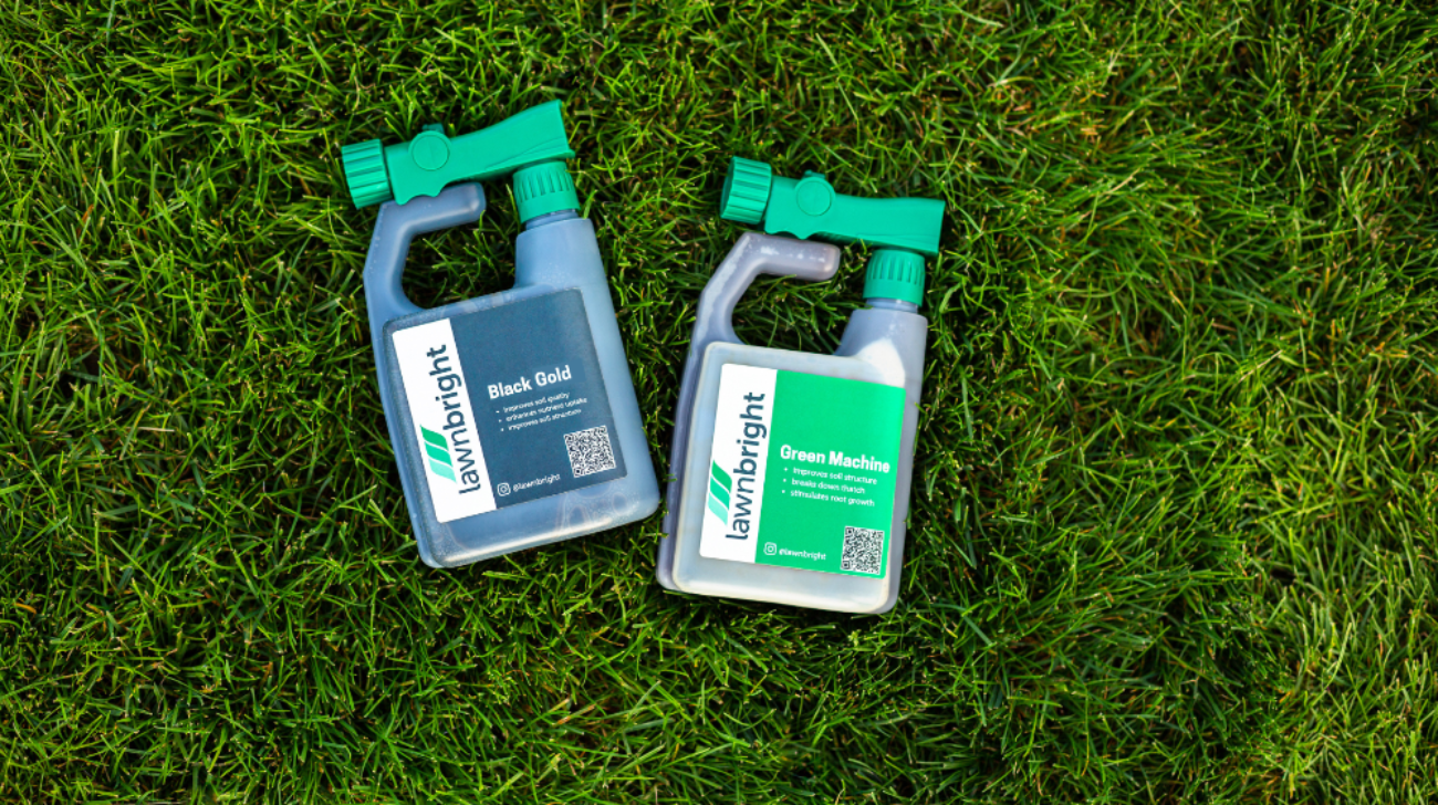 lawnbright products in grass